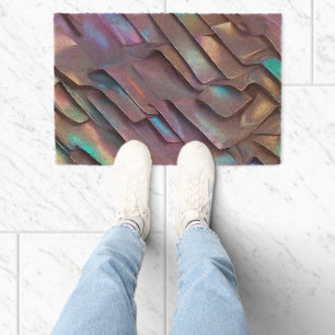 Futuristic iridescent/abstract holographic fiber doormat