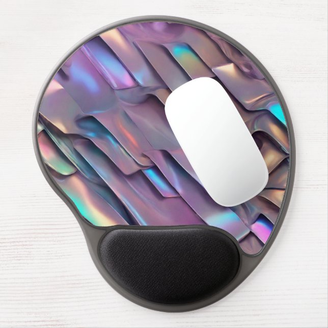 Futuristic iridescent/abstract holographic  gel mouse pad (Left Side)