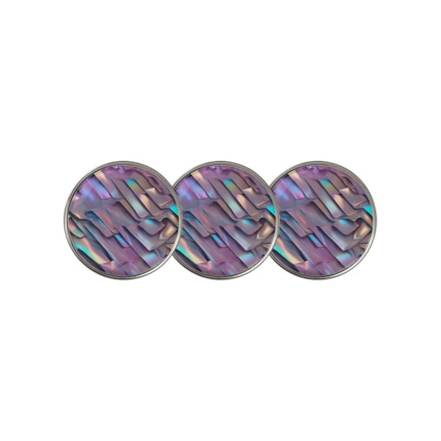 Futuristic iridescent/abstract holographic  golf ball marker (3 Up)
