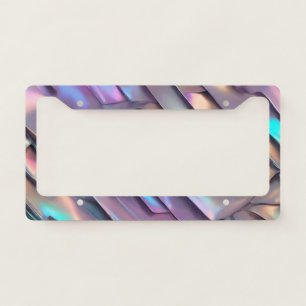 Futuristic iridescent/abstract holographic license plate frame