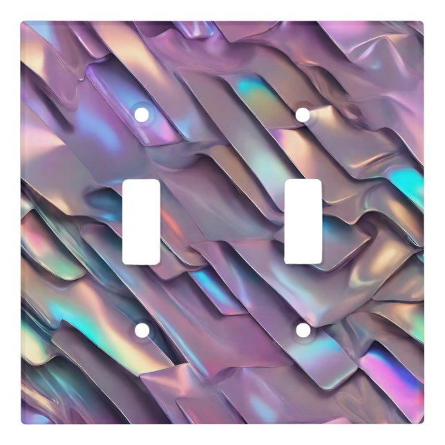 Futuristic iridescent/abstract holographic  light switch cover (Front)