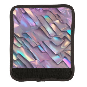 Futuristic iridescent/abstract holographic luggage handle wrap