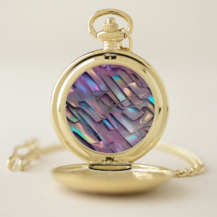 Futuristic iridescent/abstract holographic  pocket watch
