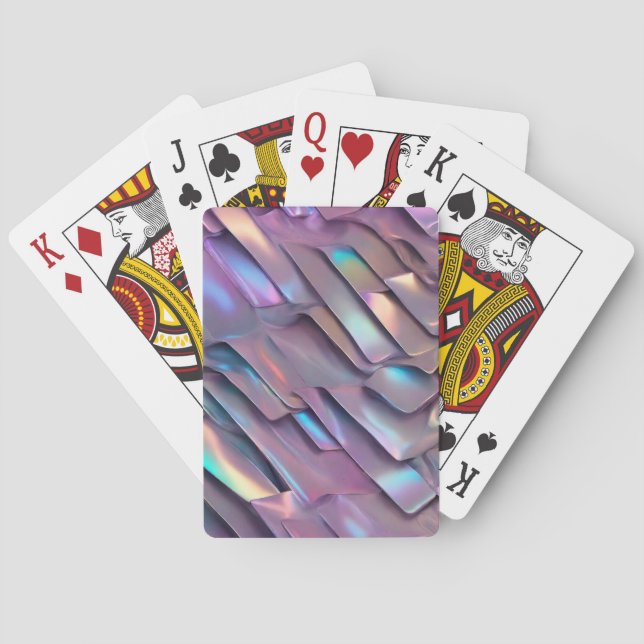 Futuristic iridescent/abstract holographic  poker cards (Back)