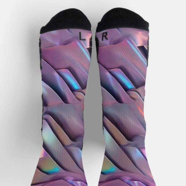 Futuristic iridescent/abstract holographic  socks (Top)