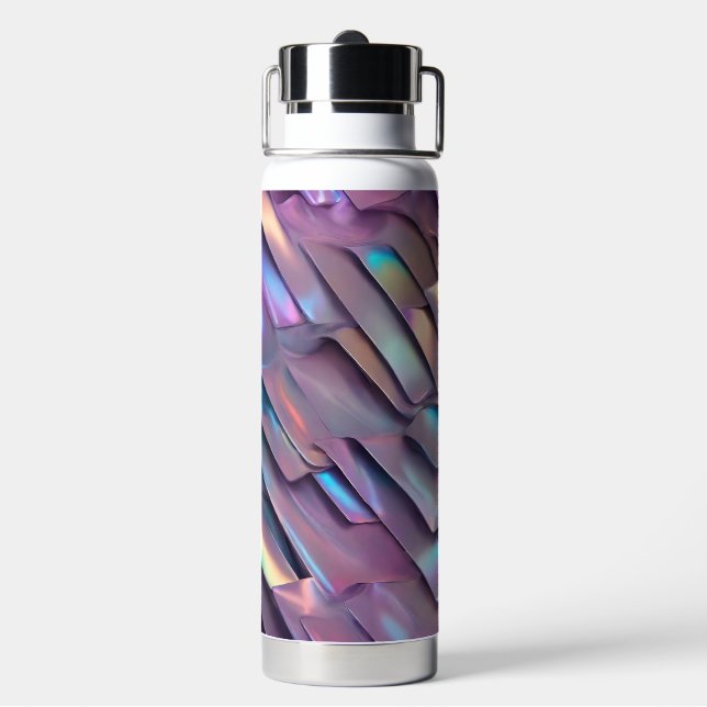 Futuristic iridescent/abstract holographic  water bottle (Back)
