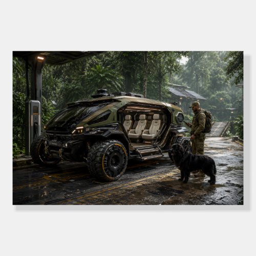 Futuristic Jungle Expedition Rover Adventure  Foam Board
