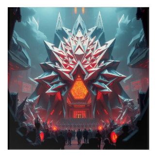 Futuristic Lava Throne – Epic Sci-Fi Monument Acrylic Print