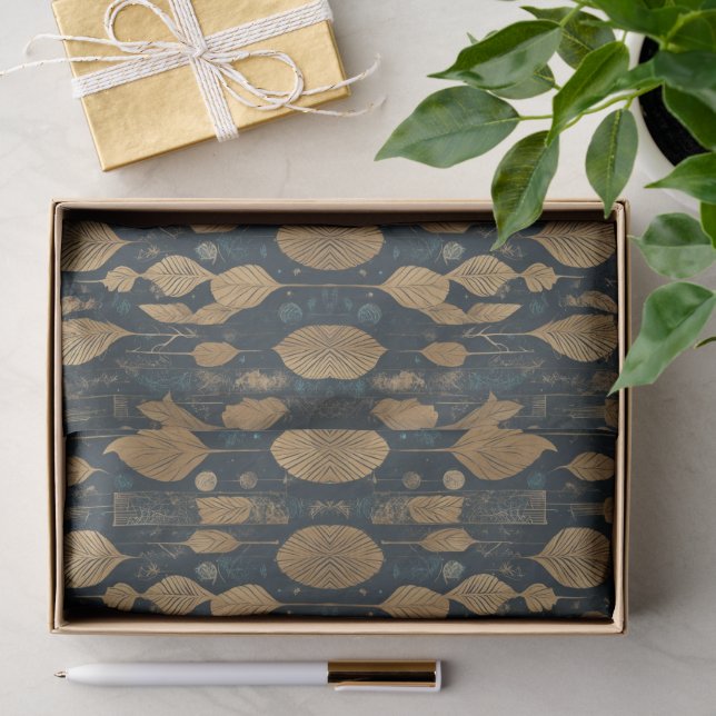Futuristic leafy pattern tissue paper (Gift)