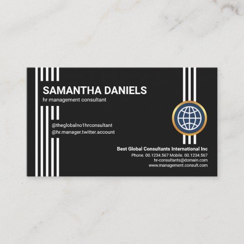 Futuristic Lines Professional Black CEO Founder Business Card