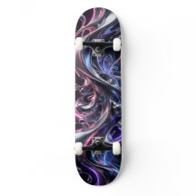Futuristic Liquid Mosaic Skateboard - 3D Abstract