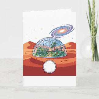 Futuristic Mars Colony Space Bio Dome Greeting Car Card