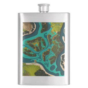 Futuristic Marshlands Flask