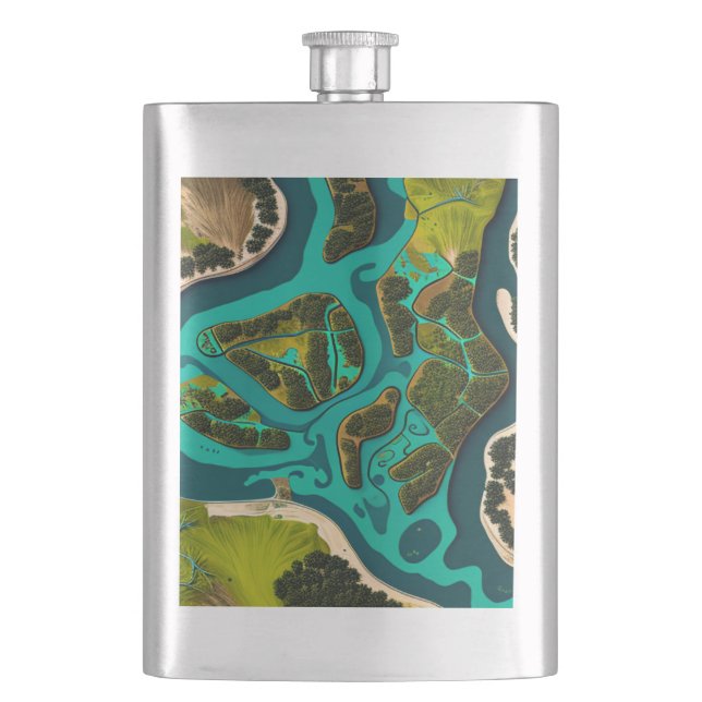 Futuristic Marshlands Flask (Front)