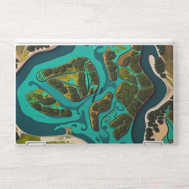 Futuristic Marshlands HP Laptop Skin (Front)