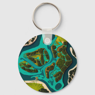 Futuristic Marshlands Keychain