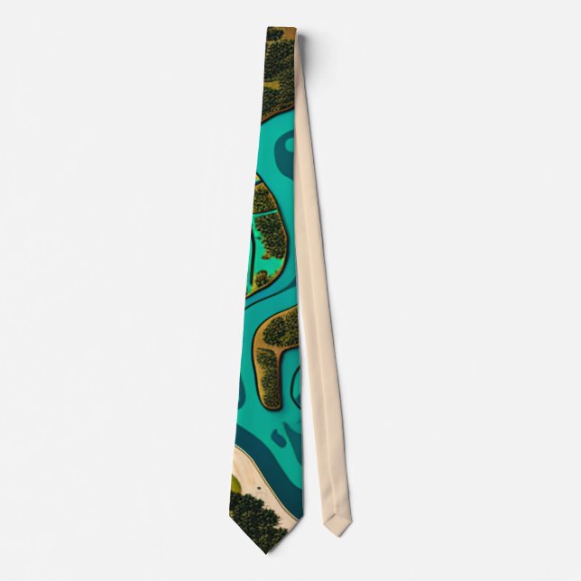 Futuristic Marshlands Neck Tie (Front)