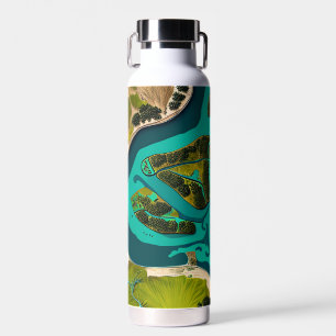 Futuristic Marshlands Water Bottle