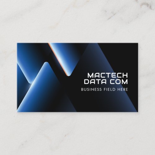 Futuristic Metal Chrome Triangles  Modern Business Card