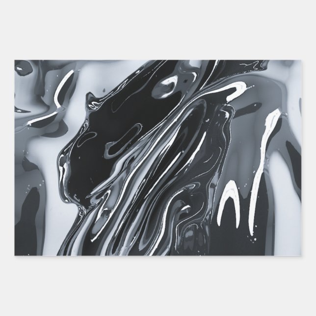 Futuristic Metallic Chrome  Wrapping Paper Sheets (Front)