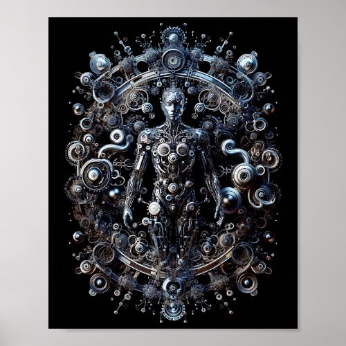 Futuristic Metallic Symphony Poster _ AI Precision