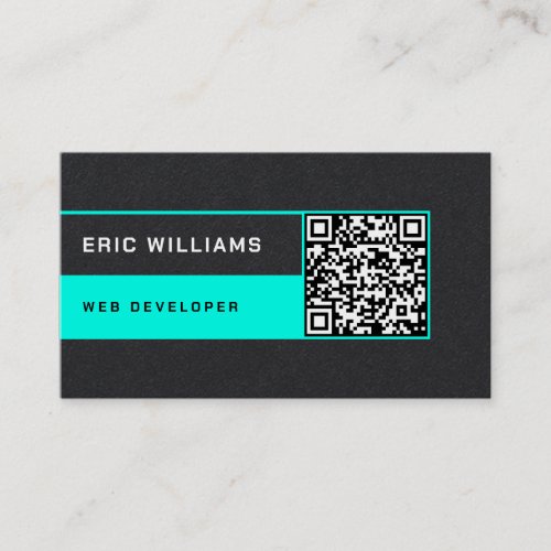 Futuristic minimal style with QR code Business Card