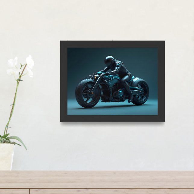 Futuristic Motorcycle Framed Art (Entryway)