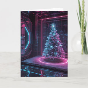 Futuristic Neon Christmas Card