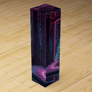 Futuristic Neon Christmas – Modern Sci-Fi Holiday Wine Box