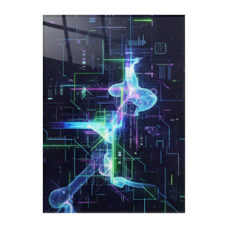 Futuristic Neon Cyberpunk Digital Abstract Art