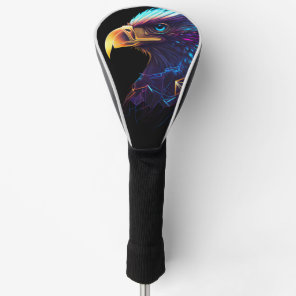 Futuristic Neon Eagle Golf Head Cover