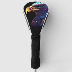 Futuristic Neon Eagle Golf Head Cover