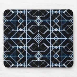 Futuristic Neon Grid Pattern Mouse Pad