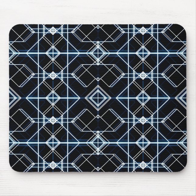 Futuristic Neon Grid Pattern Mouse Pad (Front)