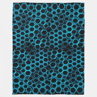 Futuristic Neon Hexagon Tech Blanket Design