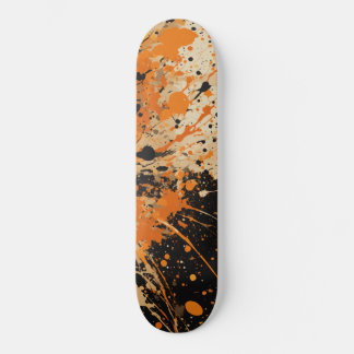 Futuristic paint splatter, panther black, look, cr skateboard