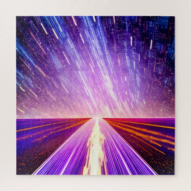 Futuristic Past Dimension Past into Dark Night Jigsaw Puzzle (Vertical)