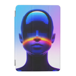 Futuristic Pixel Art Portrait – Digital Abstract iPad Mini Cover