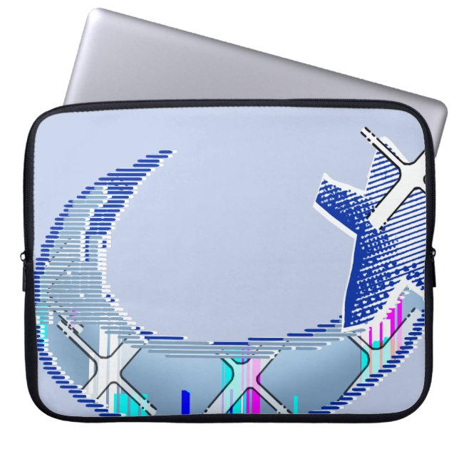 Futuristic Pixel Pattern Abstract Laptop Case (Front)