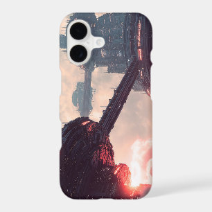 Futuristic platforms in the clouds at twilight iPhone 17 case