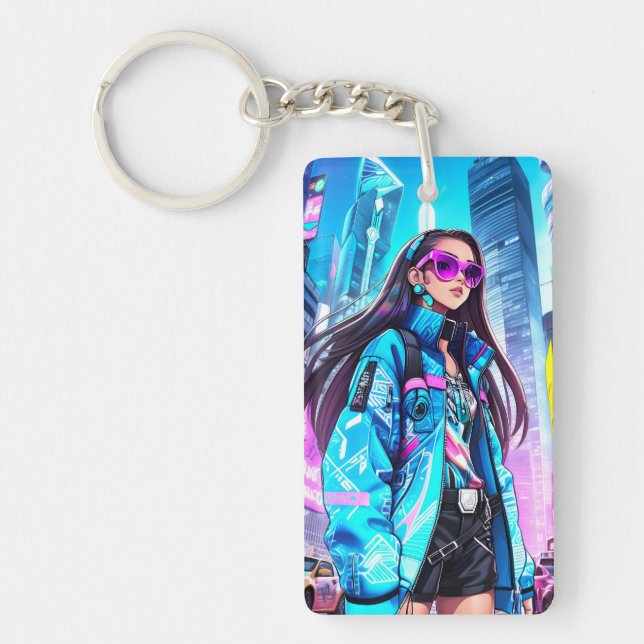 Futuristic Pop Star 0002 Keychain (Front)