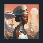 Futuristic Queen Afrofuturistic Science Fiction Magnet<br><div class="desc">Fantasy art products by The Lunarium.</div>