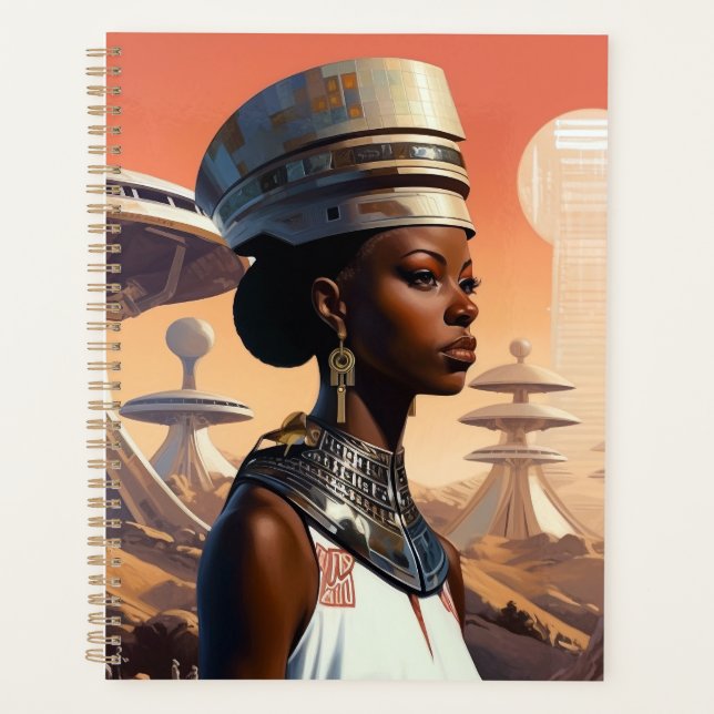 Futuristic Queen Afrofuturistic Science Fiction Planner (Front)