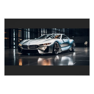 Futuristic Race Car Aluminum Poster - High-Quality