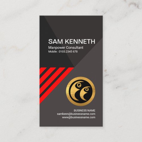 Futuristic Red Arrow Manpower Consultant Business Card