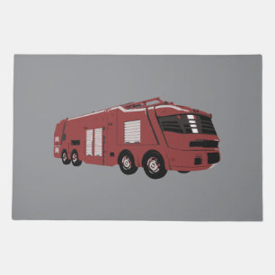 Futuristic Red Sci-Fi Command Vehicle Doormat