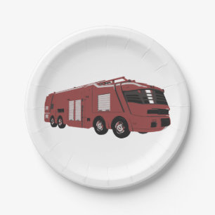 Futuristic Red Sci-Fi Command Vehicle Paper Plates