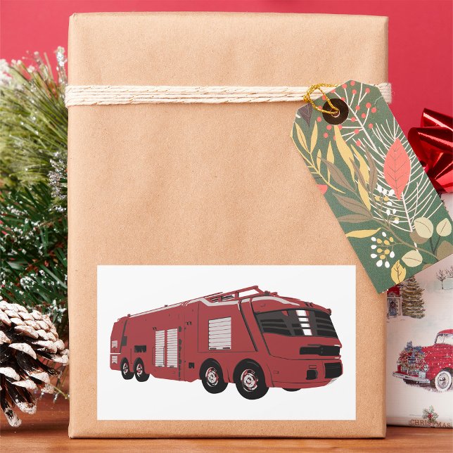 Futuristic Red Sci-Fi Command Vehicle Rectangular Sticker (Creator Uploaded)