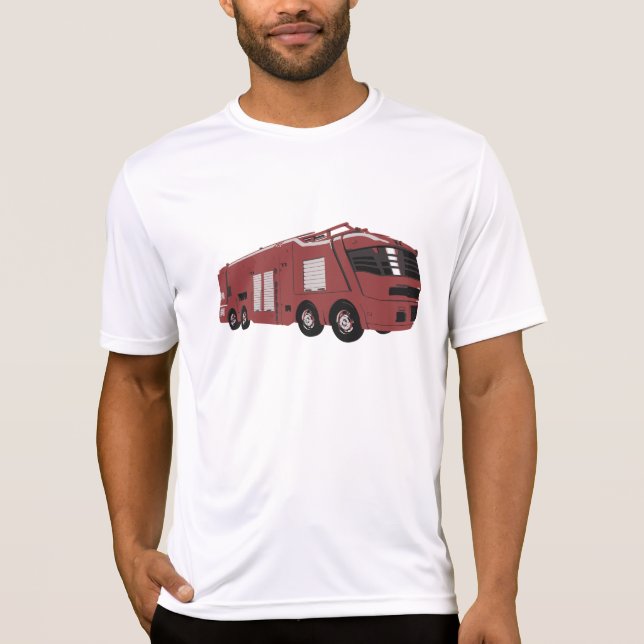 Futuristic Red Sci-Fi Command Vehicle T-Shirt (Front)