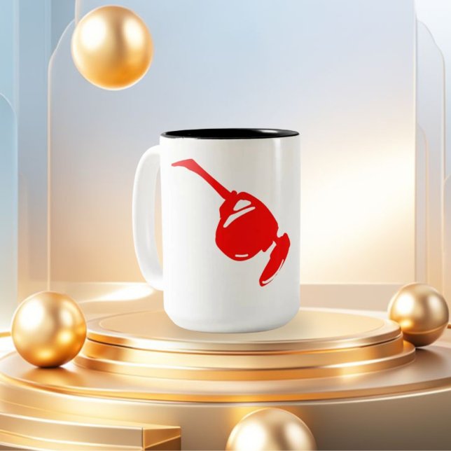 Futuristic Red Tech Design.For coders and develope Two-Tone Coffee Mug (Creator Uploaded)